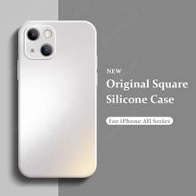 Funda fina y suave para iPhone, carcasa Original de silicona líquida, Color caramelo, para modelos 13, 12, 7, 8, 6, 6s Plus, SE2, X, Xs, 11 Pro, Max, XR 2024 - compra barato