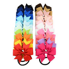 3.15 Inch Girl Boutique Grosgrain Ribbon Bow Elastic Hair Tie Rope Hair Band bows with kids Hair Accessories 610 2024 - купить недорого