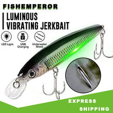 New 2021 LED Electric Fishing Lures  Minnow Jerk Bait for Pike Wobblers Bass Swimbait Jerkbait Light Hard Trolling Leurre Peche 2024 - buy cheap