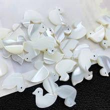 Cuentas de concha blanca Natural con forma de pato y pájaro, fabricación de joyería DIY, collar, pendiente, colgante, accesorios, 15x10mm, 2 uds. 2024 - compra barato