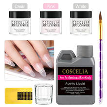 COSCELIA-Juego de uñas acrílicas, polvo acrílico, suministros para profesionales, todo para manicura, pincel, suministros para uñas 2024 - compra barato