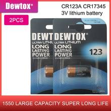 2PCS NEW Original DEWTOX 3v 1550mah Lithium Battery CR123 CR123A CR17345 16340 CR 123A Dry Primary Cell For Camera Flashlight 2024 - buy cheap