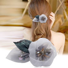 Coreano elegante flor headwear strass juan fio hairpin primavera clipe doce afirmação arcos de cabelo clipes para acessórios femininos 2024 - compre barato