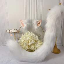 New white cat Anime simulation beast ear beast tail wolf ear cat ear fox ear hair hoop custom COSPLA 2024 - buy cheap