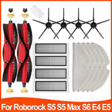 Acessórios de reposição para roborock, para roborock s5 max s50 s55 s6 s6, peças de aspirador de pó puro lavável, filtro hepa, escova principal 2024 - compre barato