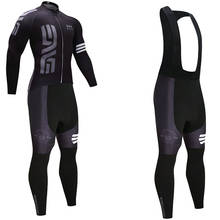 Black Long Seeve Cycling Jersey Bike Pants Suit Ropa Ciclismo Men Quick Dry Bicycle Maillot Clothing 2024 - buy cheap