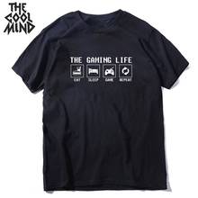 COOLMIND-Camiseta de manga corta para hombre, camisa con estampado de la vida de juego, ropa de calle fresca, Camiseta holgada de hop, 100% algodón 2024 - compra barato