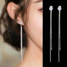 New Long Crystal Tassel Gold Color Dangle Earrings for Women Wedding Drop Earing Fashion Jewelry Gifts 2024 - buy cheap