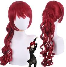 Peruca cosmética de 60cm, peruca vermelha de cosplay com cabelo sintético resistente ao calor para fantasia de festa 2024 - compre barato