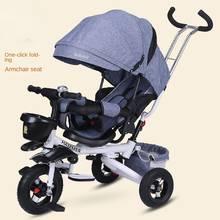 Triciclo reclinável infantil dobrável, artefato de bebê para crianças de 1-3 a 6 anos, carrinho de bebê com pedal, bicicleta 2024 - compre barato