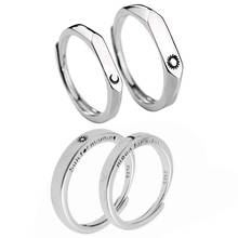 1 Pair Sun Moon Lovers Rings Set Valentine's Day Gifts Couple Promise Wedding Bands Men Women Jewelry 2024 - buy cheap