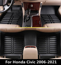 SJ-alfombrillas impermeables 3D para el suelo del coche, alfombrillas personalizadas para el suelo delantero y trasero, estilo de Auto, para HONDA CIVIC 2006, 2007, 2008, 09, 10-2019 2024 - compra barato