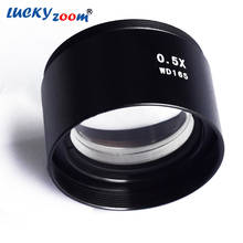 Lente auxiliar para microscopio Binocular Trinocular, Zoom 0,5X, accesorios para Zoom WD165MM, marca Lucky Zoom 2024 - compra barato