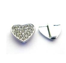 Accesorios DIY 100 unids/lote 10mm diamantes de imitación Corazón del encanto de la diapositiva de la joyería de moda 2024 - compra barato