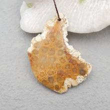 Hot Sale Natural Stone Indonesian Coral Front Drilled Nugget Pendant Bead 53x39x7mm 17g Handmade Jewelry Accessories 2024 - buy cheap