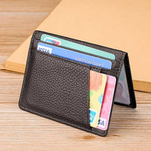 Super Soft Men's Genuine Leather Card Wallet Slim Thin Mini Small Bifold Wallet Credit Card Holder Coin Purse Compact Money Bag 2024 - buy cheap