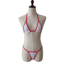 Bikini de color liso para mujer, bañador Sexy con Tanga con borde, ropa de baño japonesa para playa, para tomar el sol, 2019 2024 - compra barato