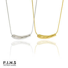 F.I.N.S Minimalist Korea Style Fashion Waterdrop Irregular Tube Snake Chain S925 Sterling Silver Necklace Pendants for Women 2024 - buy cheap