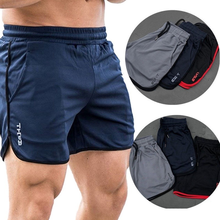 Shorts esportivo masculino de tecido respirável, bermudas com secagem rápida para corrida e treino 2024 - compre barato