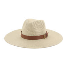 Sun Hats Women Summer Spring Beach Straw Hat Big Brim 11cm Belt Chain Sun Protective Travel Beach Women Hat Gorras Para Mujer 2024 - buy cheap