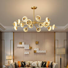 Lustre nórdico de luxo, luminária com cristal de cobre, lâmpada criativa de personalidade, para sala de estar, vila, quarto, moderno, minimalista 2024 - compre barato