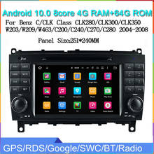 Radio con gps para coche, reproductor Multimedia con android 10,0, ocho núcleos, dvd, Navi, para Benz CLK280, W209, C63, G500, C280, G55, W463, W203, 2004-2008 2024 - compra barato