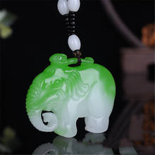 Colgante de Jade de elefante tallado de doble cara turquesa Natural, joyería de Boutique, collar de la suerte de Jade de Color para hombres y mujeres 2024 - compra barato