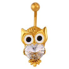 Collare Crystal Owl Shape Belly Button Ring Women Gold/Silver Color Belly Piercing Navel Ring Women Body Jewelry DB125 2024 - buy cheap