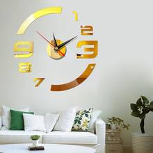 Relógio de parede em acrílico 3d diy, relógio adesivo de parede moderno, adesivo de arte decalque, decoração da casa, sala de estar, agulha de quartzo 2024 - compre barato