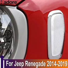 For Jeep Renegade 2014-2019 ABS Chrome Front Side Warning Signal Light Lamp Cover Turning Light Lamp Trim Car Styling Sticker 2024 - buy cheap