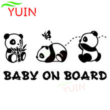 Cute Panda Baby Carriage Warning Cartoon Car Sticker Decoration PVC Waterproof Sunscreen Decal Black/white/red/laser/silver 2024 - buy cheap