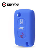 KEYYOU-funda protectora de silicona para mando a distancia, 10x, 2/3, BT, para Peugeot 107, 207, 307, 307S, 308, 407, 607, Citroen C2, C3, C4, C5, C6, C8 2024 - compra barato