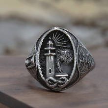 Vintage Gothic Lighthouse Viking Ring 316L Stainless Steel Mens Nautical Signet Ring Male Punk Biker Ring Jewelry Gift Size 7-15 2024 - buy cheap