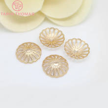 (3128)10 pçs 13mm 24k ouro cor chapeado latão contas de flores tampas alta qualidade diy jóias acessórios 2024 - compre barato