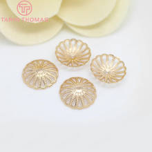 10PCS 13MM 24K Champagne Gold Color Plated Brass Flower Beads Caps High Quality Diy Jewelry Accessories 2024 - buy cheap