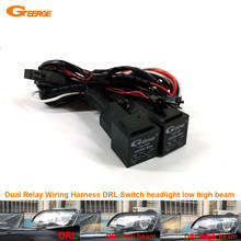 Dual Relay Wiring Harness Kit For BMW E46 E36 E38 E39 E90 E91 E60 E61 DRL angel eyes halo rings Switch headlight low high beam 2024 - buy cheap