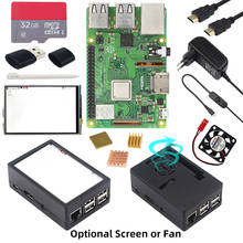 Raspberry Pi 3 Model B+ Kit ABS Case + 32GB SD Card + Power Adapter + Heatsinks + Optional 3.5 inch Touch Screen for RPI 3B+ 2024 - купить недорого
