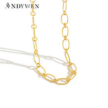 ANDYWEN 925 Sterling Silver Gold Horoscope Chain Necklace Choker Women European Fashion Luxury Jewelry For Rock Punk Wedding 2024 - buy cheap