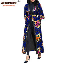 2019 new arrival african wax casual coat for women AFRIPRIDE three quarter sleeve ankle length women coat with sashes A1824009 2024 - buy cheap