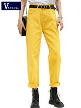 Vangull Fashion Yellow Cotton Pencil Pants Women High Waist Ankle-Length Trousers Female Spring Streetwear Office Lady Pants 2024 - buy cheap