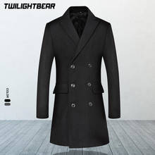 Новое мужское шерстяное пальто 2020 осень зима мужское деловое повседневное шерстяное пальто Мужская брендовая одежда длинное пальто AG1721 2024 - купить недорого