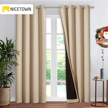 NICETOWN 1 PC 100% Blackout Modern Thermal Fabric Grommet Curtains Drape Drapery for Windows Treatments for Bedroom Decoration 2024 - buy cheap