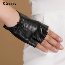 GOURS Fall and Winter Real Leather Gloves Women Black Genuine Goatskin Fingerless Unlined Gloves Streetwear Driving New GSL046 2024 - buy cheap
