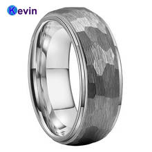 6mm 8mm Hammer Ring Men Women Tungsten Wedding Engagement Band Domed Brushed Finish Comfort Fit 2024 - buy cheap