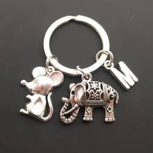 Cute Mouse Keychain Metal Elephant and Mouse Keychain Fable Jewelry A-Z Letter Keychain Inspirational Jewelry Gift 2024 - buy cheap