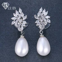 LXOEN Luxury Women Pearl Earrings Pear Shape Silver Color Drop Earings Jewelry Gifts for Party  Women Earrings 2024 - buy cheap