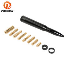 Possbay preto carro caminhão antena de liga alumínio bala design rádio fm antena para honda mazda mitsubishi nissan toyota universal 2024 - compre barato