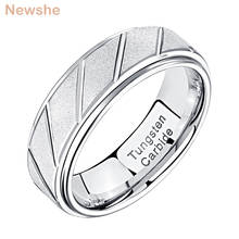 Newshe Charm Rings For Men Tungsten Carbide 7mm Frosting Surface Cross-grained Wedding Bands Size 9-12 TRX076 2024 - buy cheap