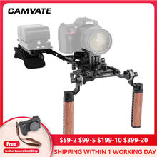 CAMVATE Pro-plataforma de montaje de hombro con placa base Manfrotto, mango de madera de doble roseta y soporte de lente para cámara DSLR/videocámara DV 2024 - compra barato
