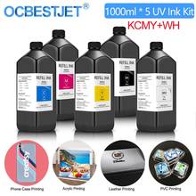 Botella de tinta de LED UV para impresora UV Epson L800, L805, L1800, 1390, 1400, 4800, 4880, 7800, 7880, 9800, DX5, DX7, 5x1000ml 2024 - compra barato